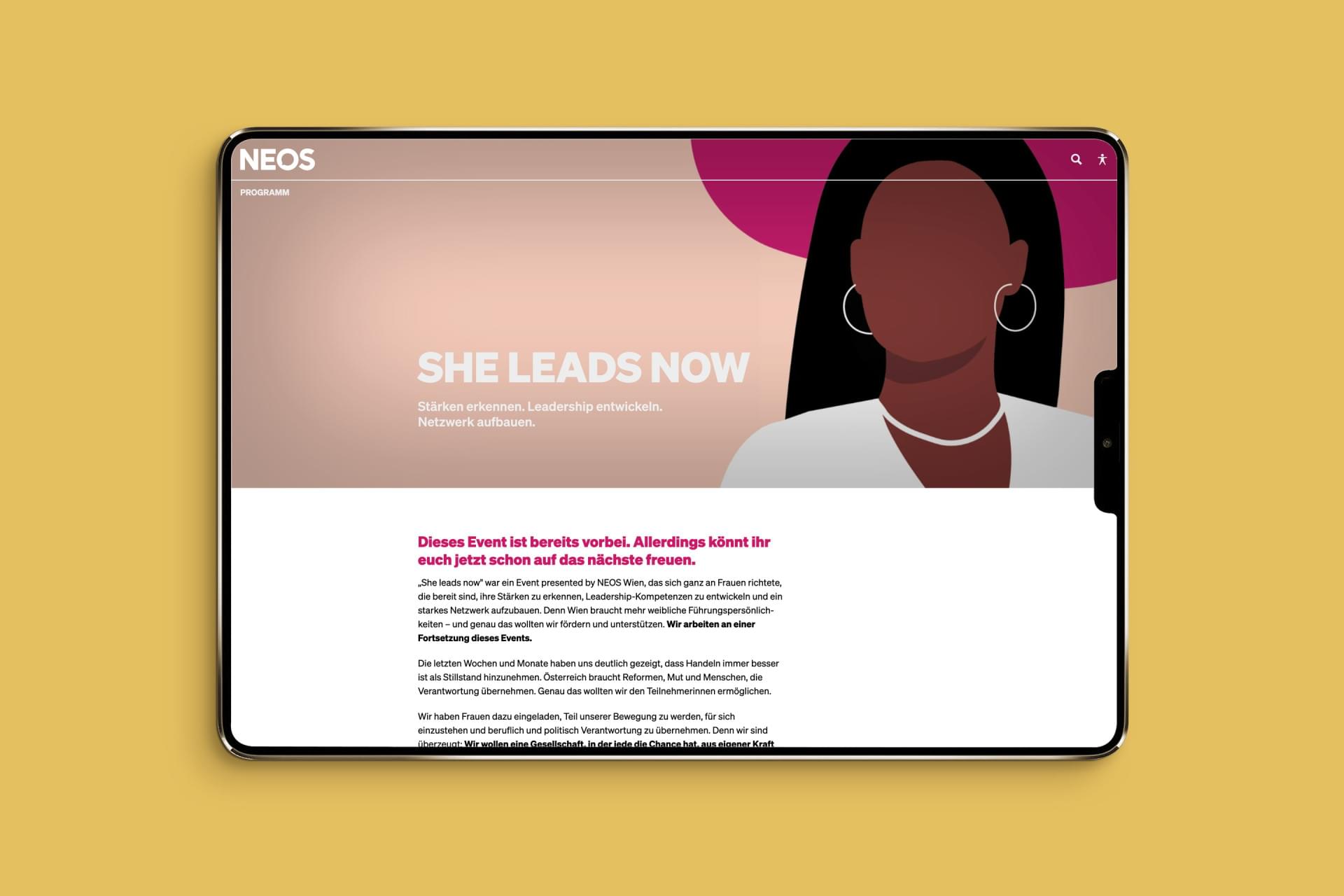 07-she-leads-now-startseite  tablet-yellow-mockup
