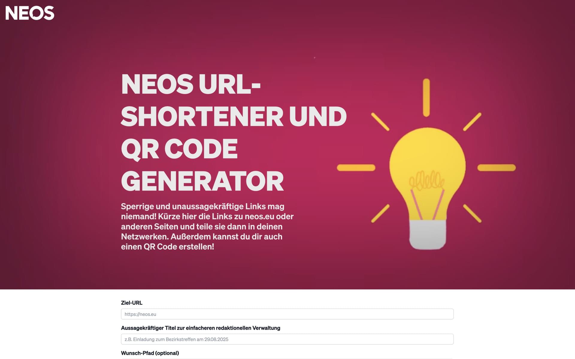 Shortlinks und QR-Codes