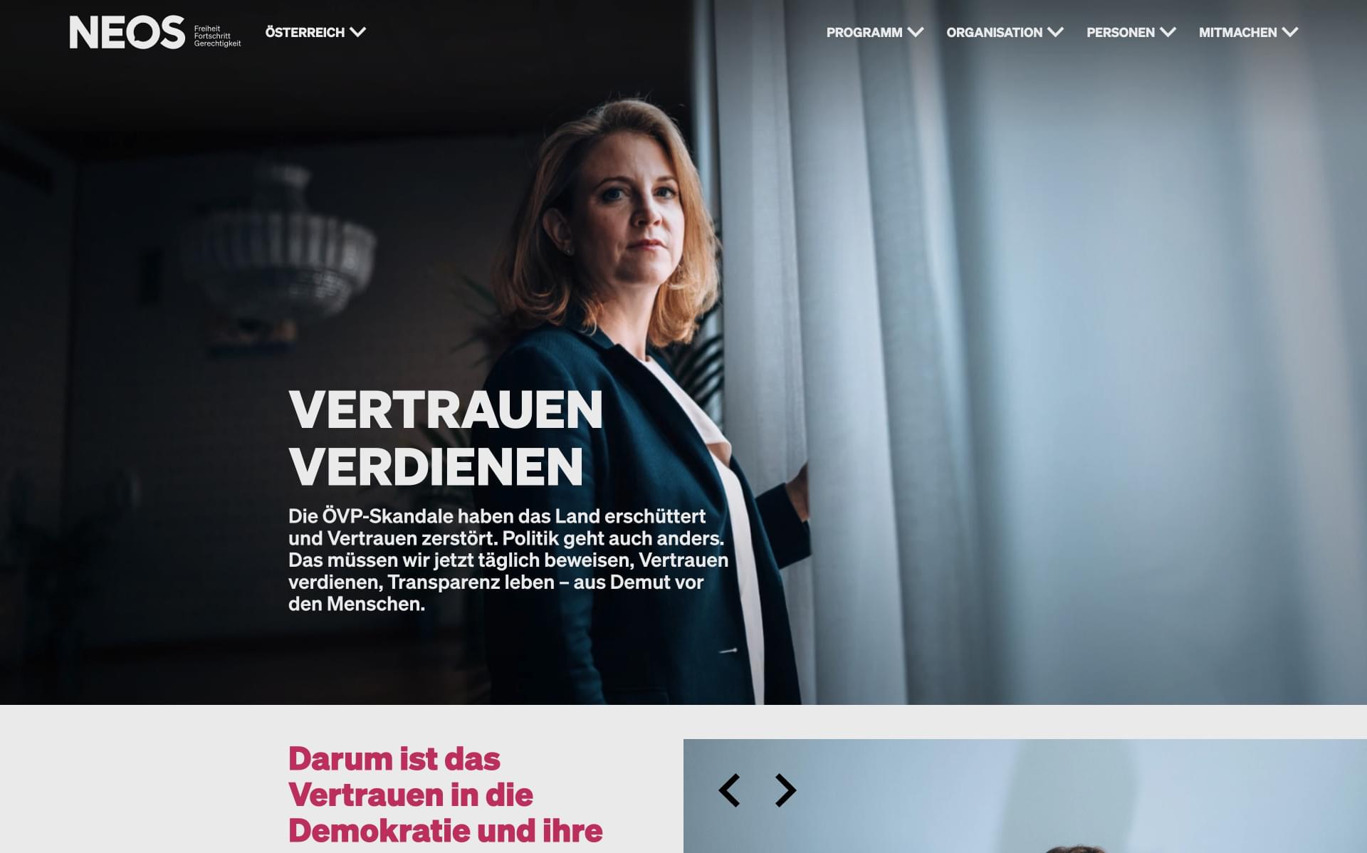 Rebranding der NEOS-Plattform