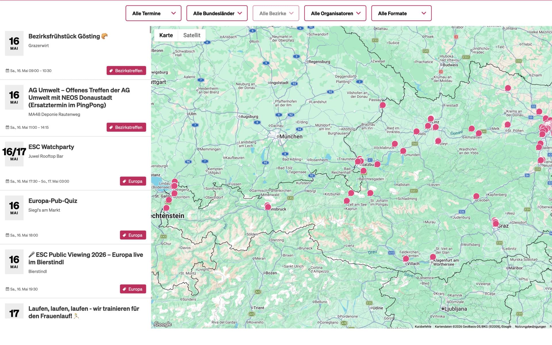 Redesign Eventkarten-Erfahrung