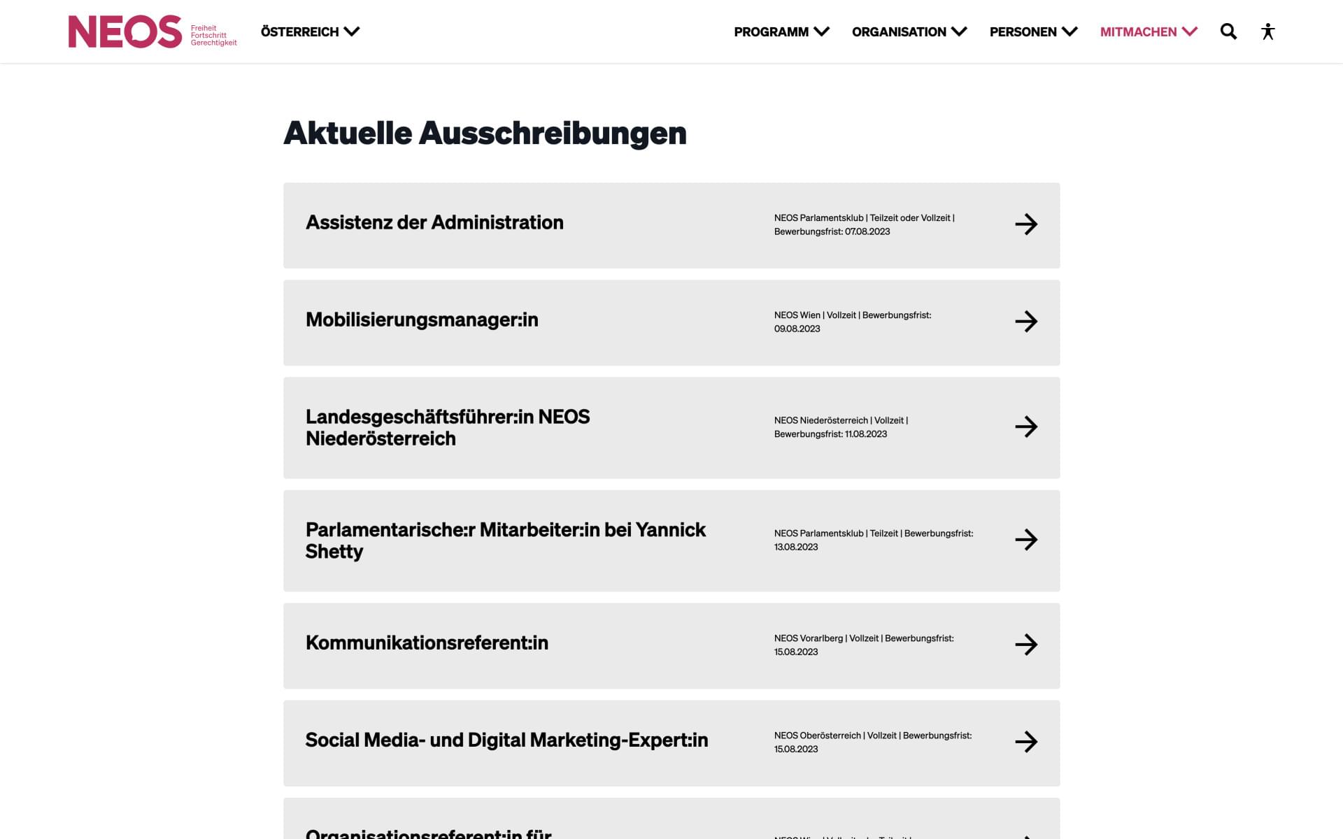 Ausbau des Karriere­bereichs