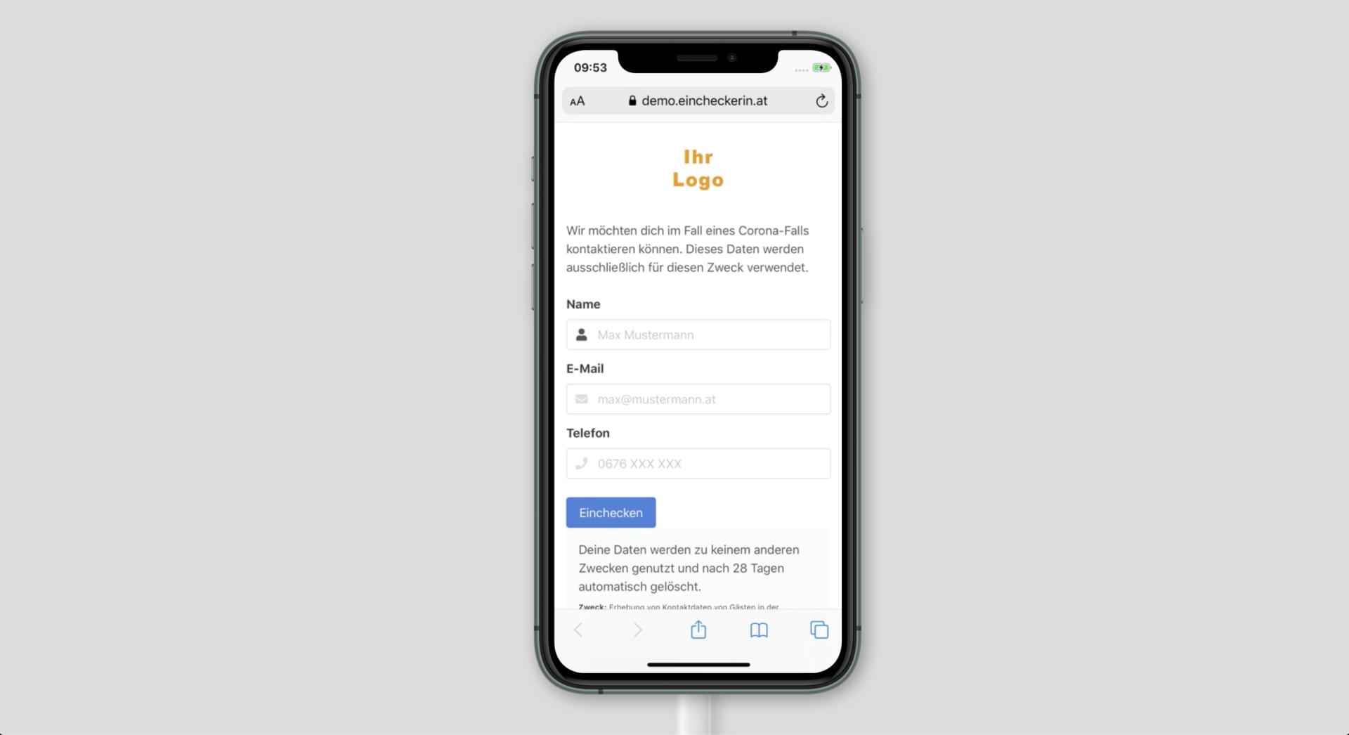 EinCheckerin-Screenshot